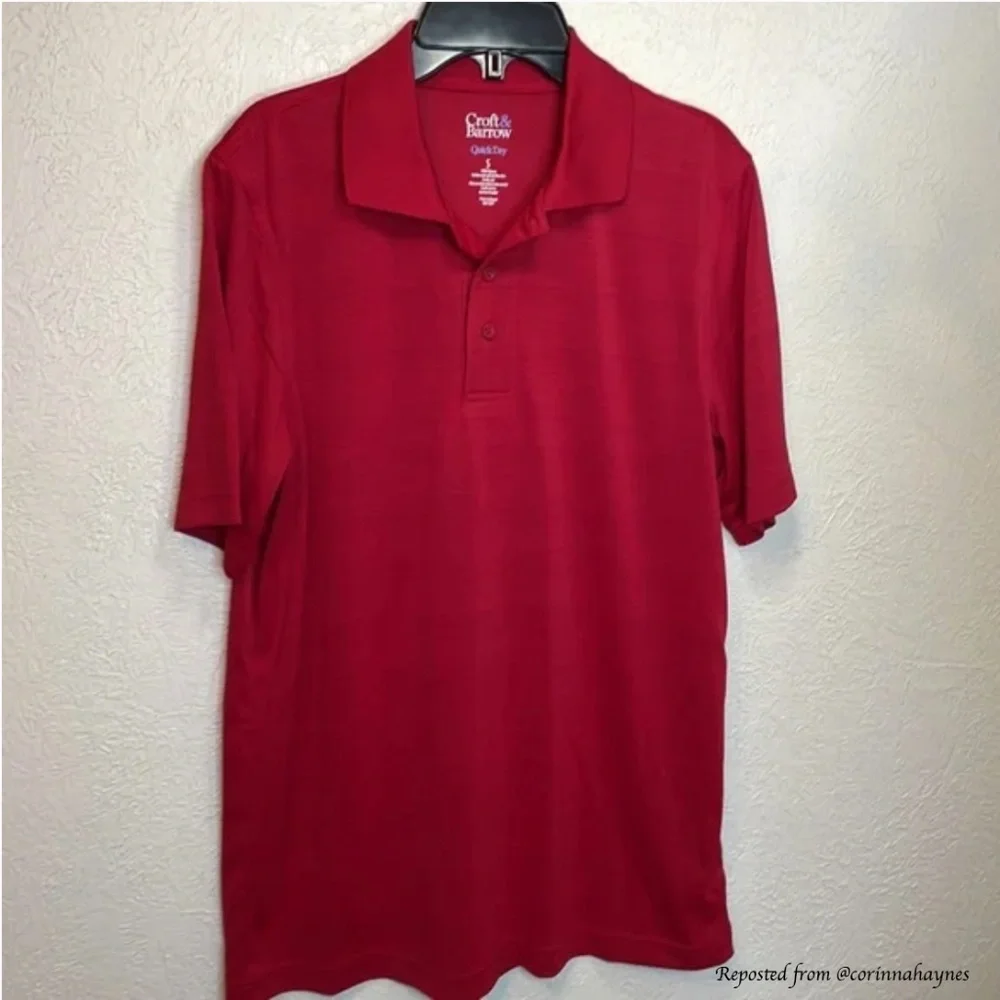 Croft & Barrow Mens Red Polo Quick Dry Shirt in XXL